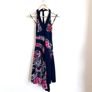 VTG Y2K Rampage Babydoll Halter Dress Small Black Coquette Asymmetric Whisigoth